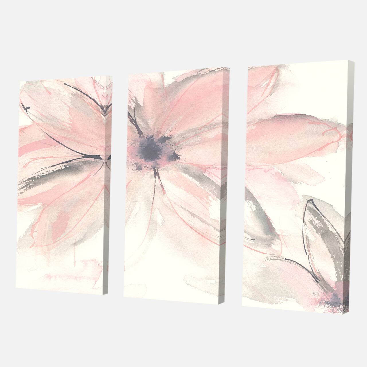 Designart - Pink Shabby Floral II - Shabby Chic Canvas Artwork